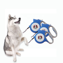 Светодиодная регулируемая выдвижная веревка, нейлон, двойной логотип клиента, роскошный зажим для собак, поводок для собак, 5 м